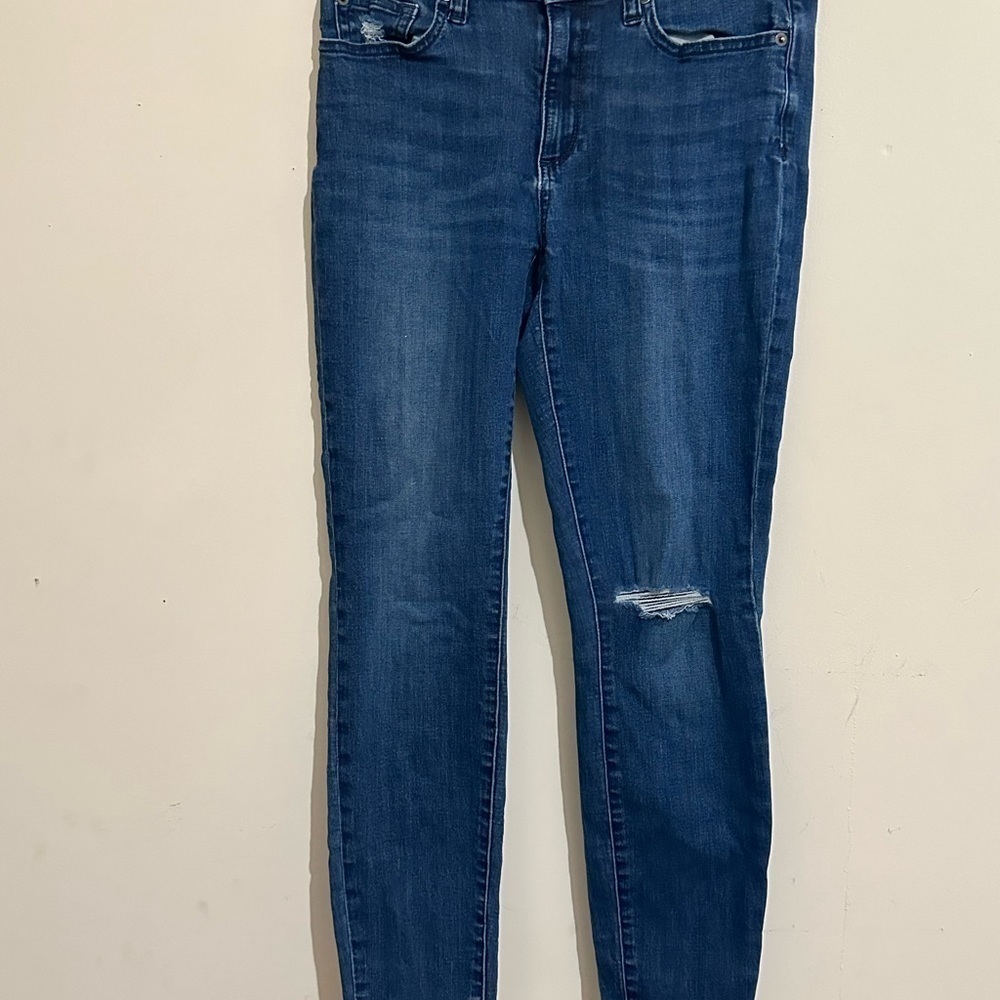 GAP Denim 29R Dark Washed Distressed Skinny Jeans - Picture 2 of 7
